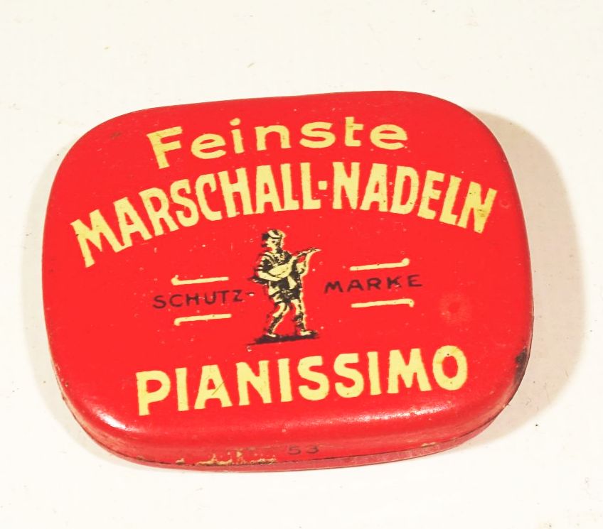 Alte Blechdose Feinste Marschall Nadeln Pianissimo Nadeldose 13478