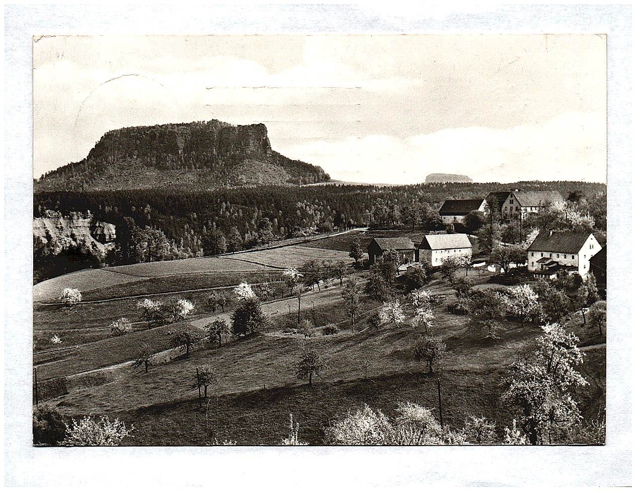 Foto Ak Sächsische Schweiz Weißig mit Lilienstein DDR 1982 Ak418