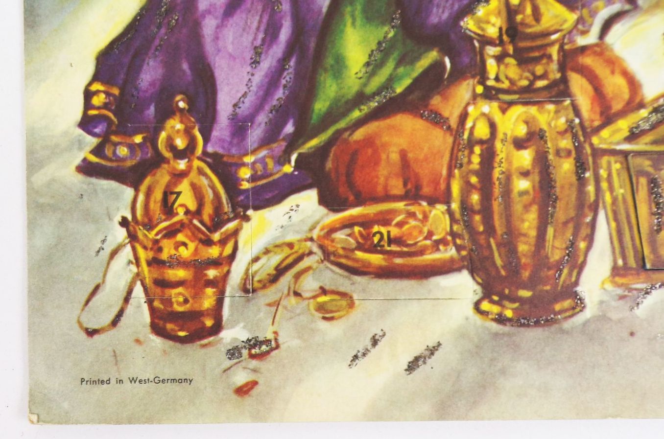 Alter Adventskalender Türchen Kalender Western Germany Josef und Maria heilige Könige