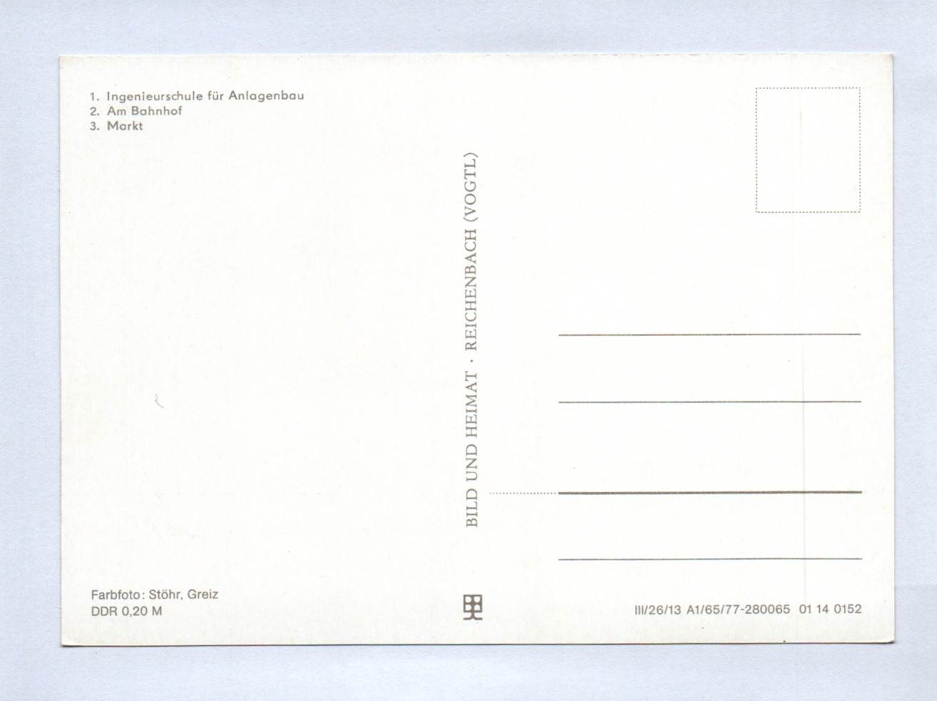 Ak Glauchau 1977 Ingenieurschule für Anlagenbau Am Bahnhof