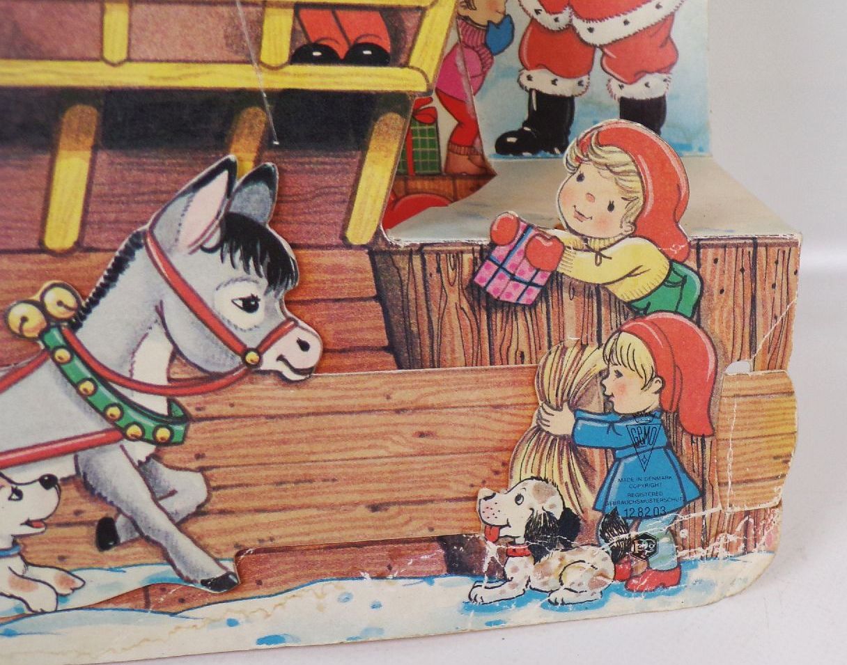 Alter Pea Adventskalender Windmühle 3 D Kinder Weihnachtsmann