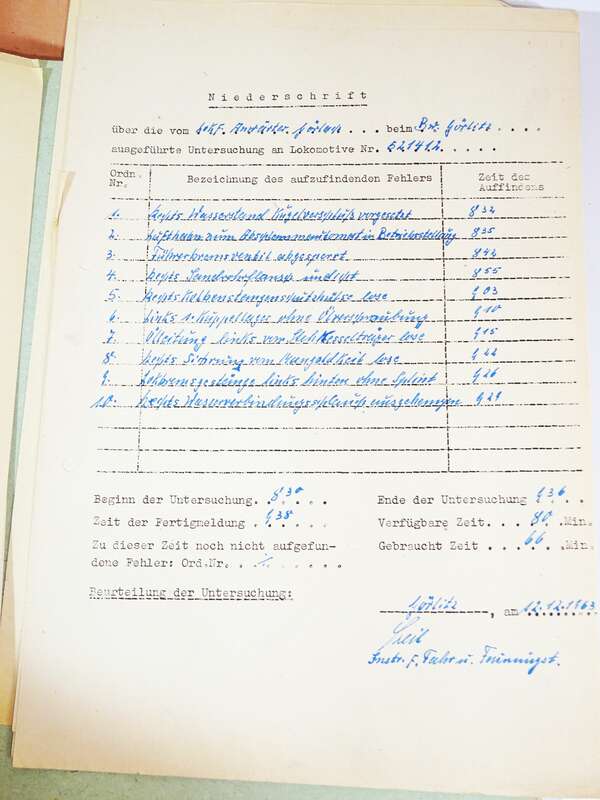 Akte Deutsche Reichsbahn RAW Görlitz Beurteilungen Ausbildung Techn Zeichnungen