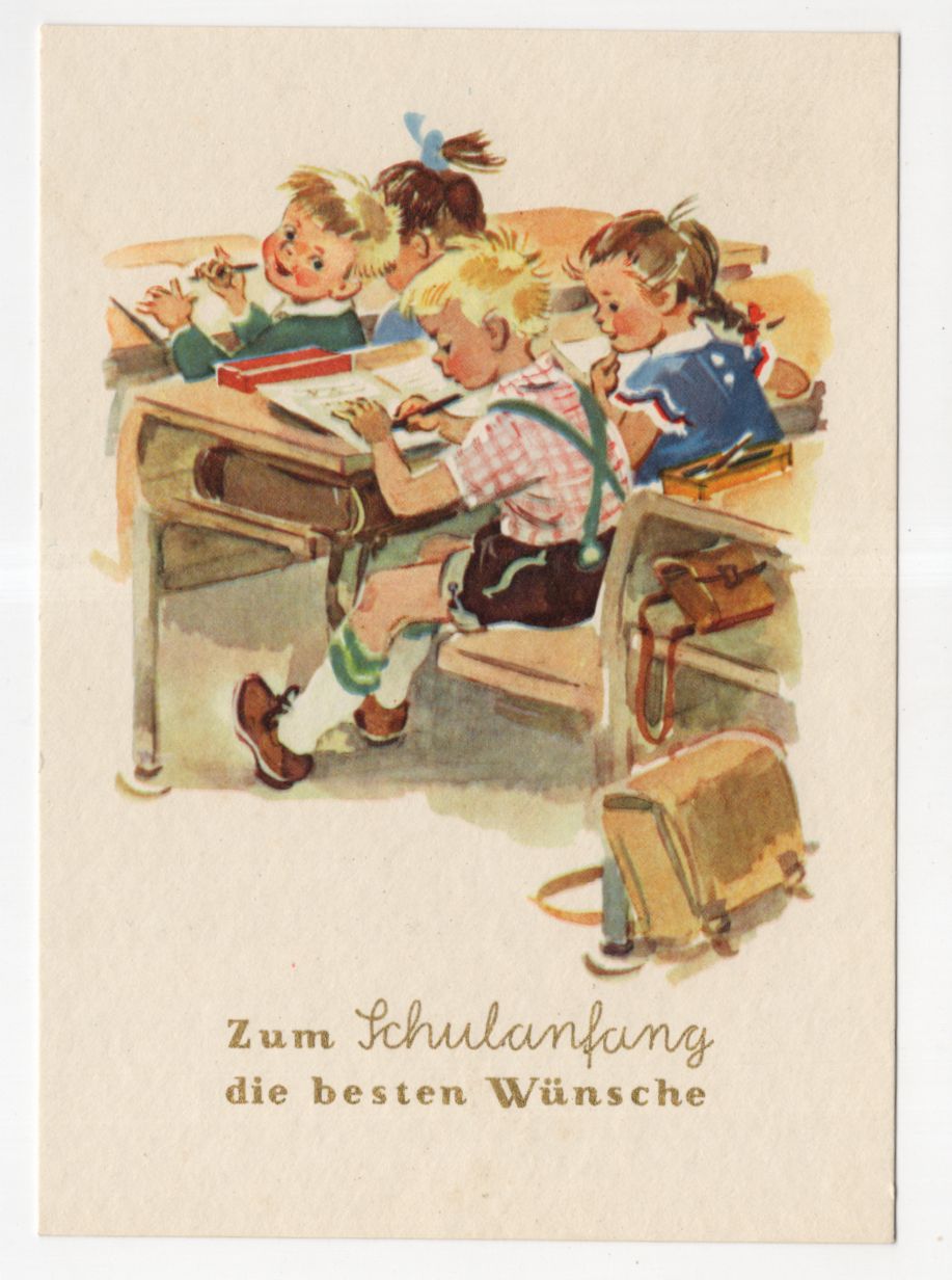 Künstler Ak Hanna Roth Schaberschul Kinder auf Schulbank 