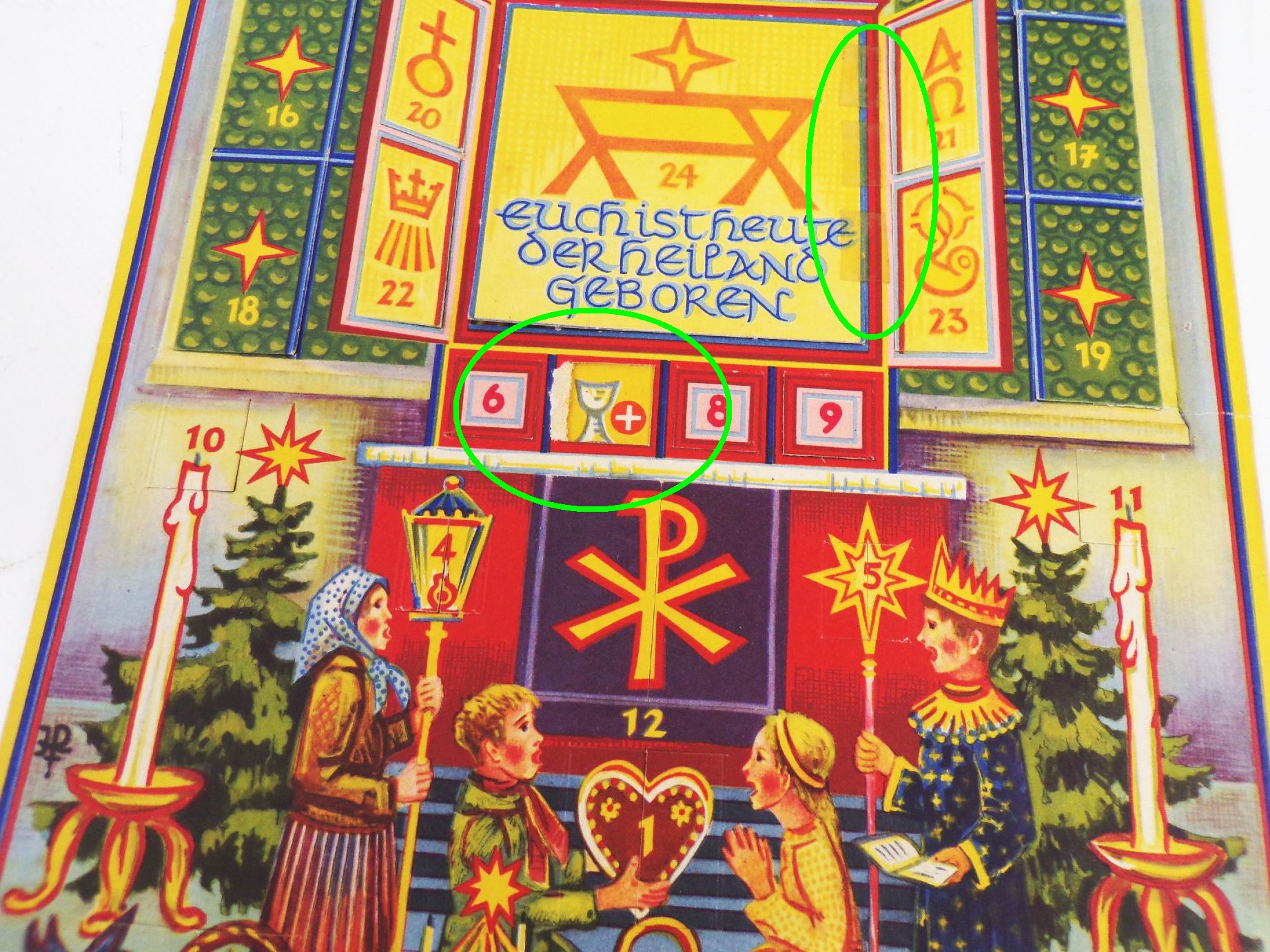 Alter Adventskalender Helmut Ruldoph Freiberg Der Adventsaltar 1953 