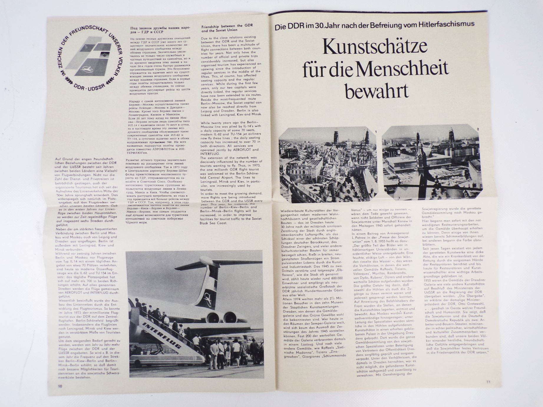 Interflug Zeitschrift 3 von 1975 DDR Fluggesellschaft Luftfahrt 