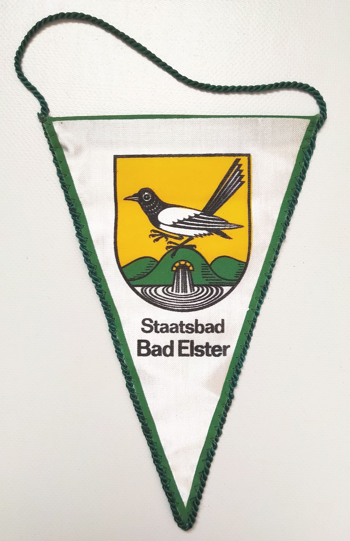 Wimpel Staatsbad Bad Elster Wappen weiß grün