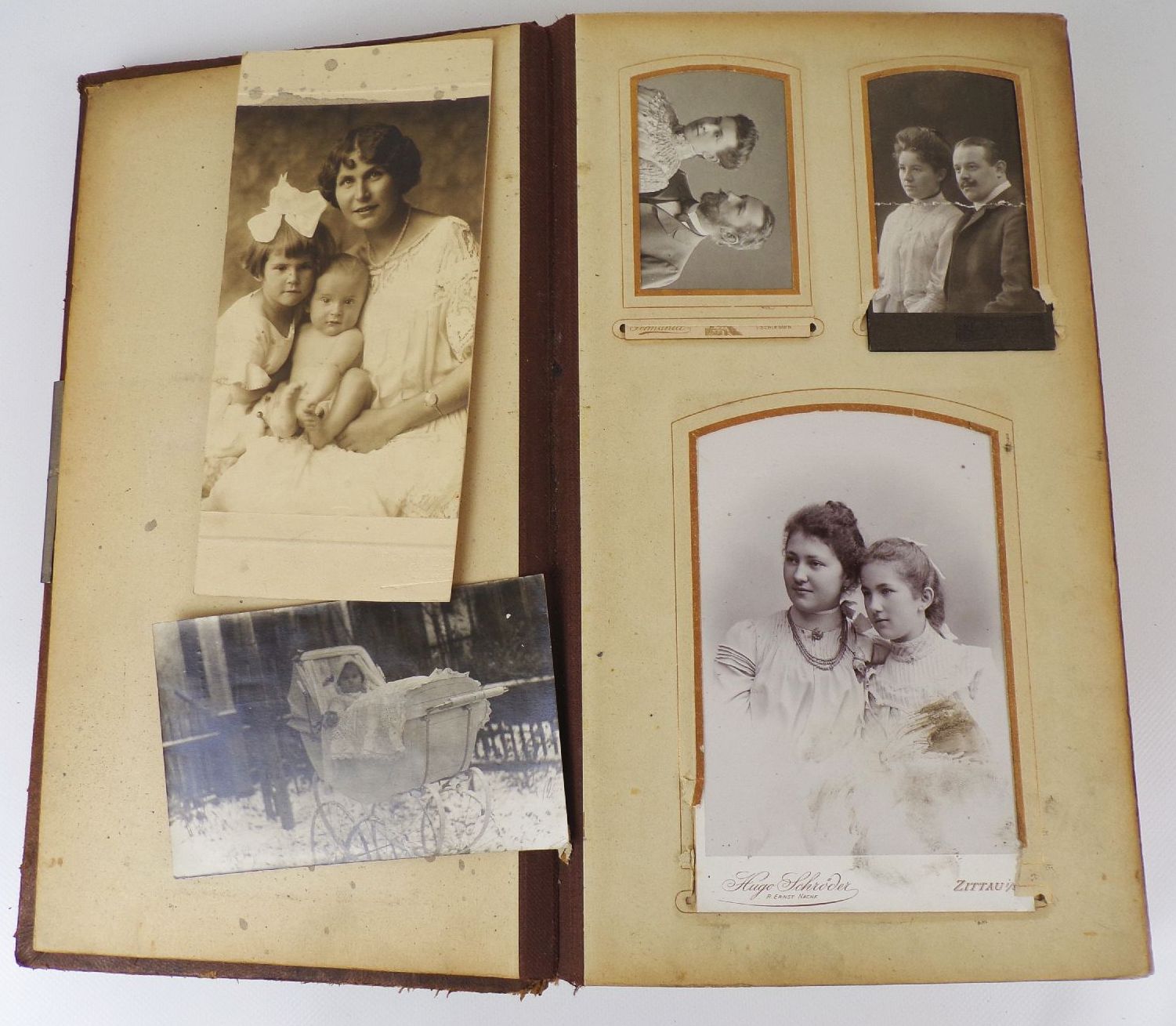 Jugendstil Fotoalbum CDV Fotos Kabinettfotos um 1900