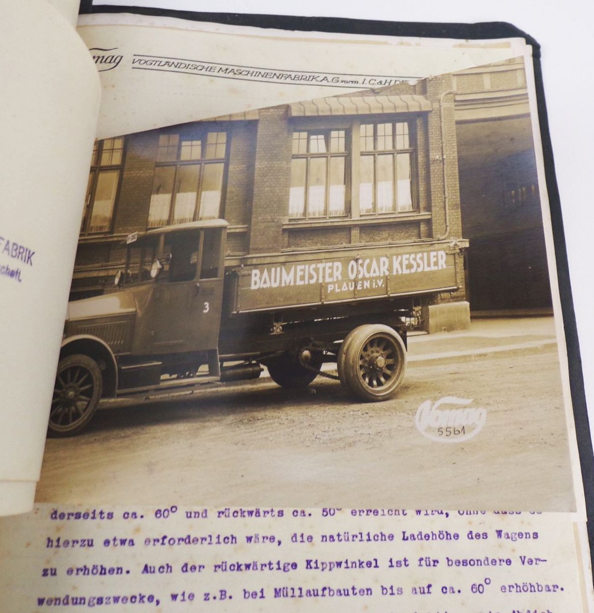 Vomag Plauen Automobil Lastkraftwagen Angebot 1927 Fotos Prospekte