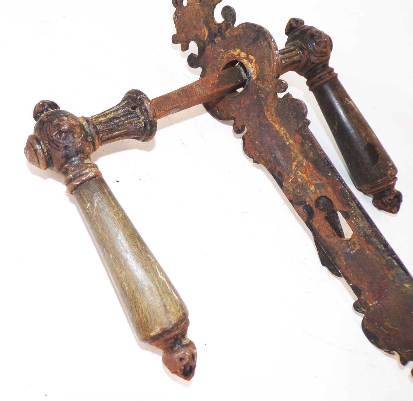 Alte Gründerzeit Türgarnitur Türklinke Antik Türbeschlag um 1880