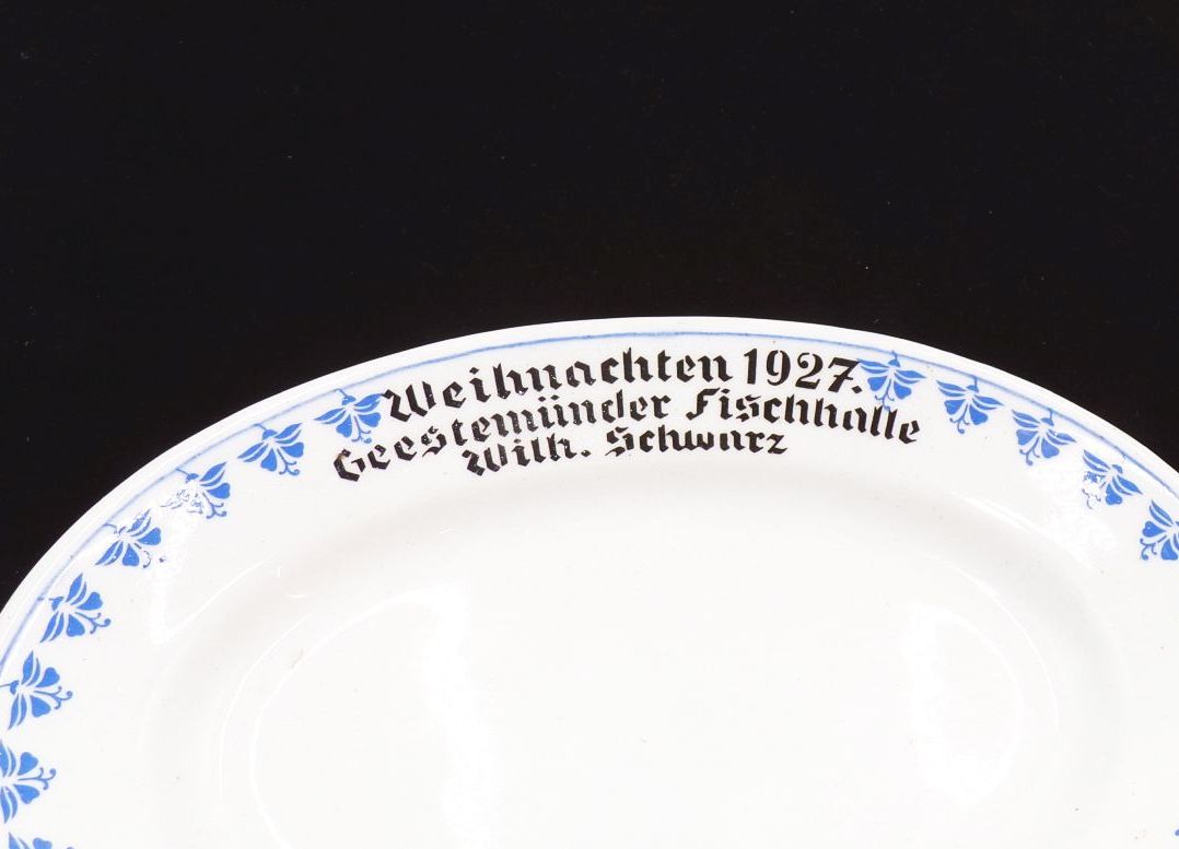 Alter Teller Weihnachten 1927 Geestemünde Fischhalle Wilhelm Schwarz Alter Teller Weihnachten 1927 Geestemünde Fischhalle Wilhelm Schwarz
