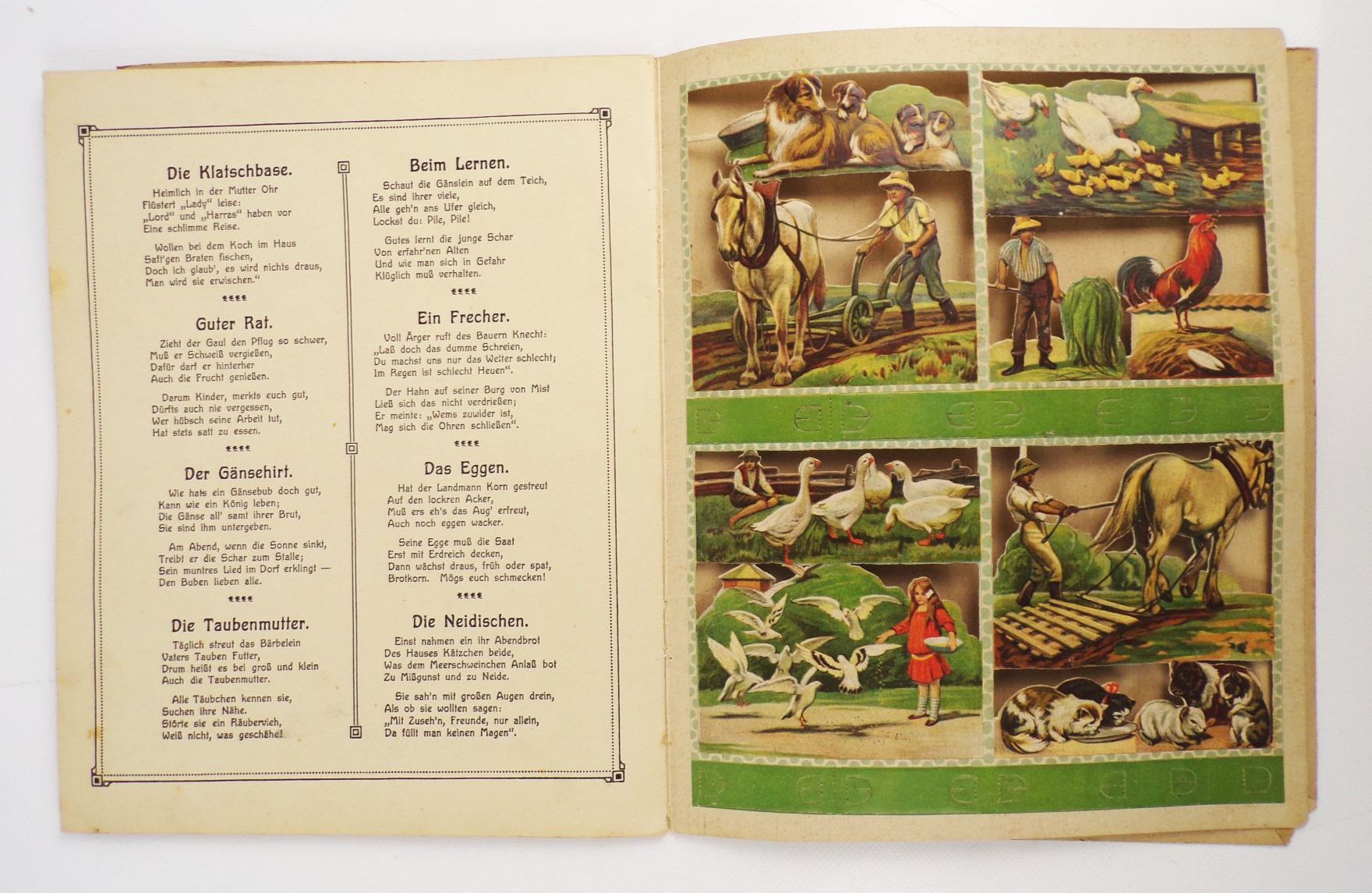 Unsere Lieblingstiere Bilder zum ausschneiden und aufstellen Fröbel Bilder um 1900