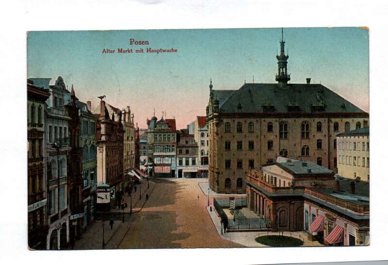 Ak Posen Alter Markt mit Hauptwache 1915