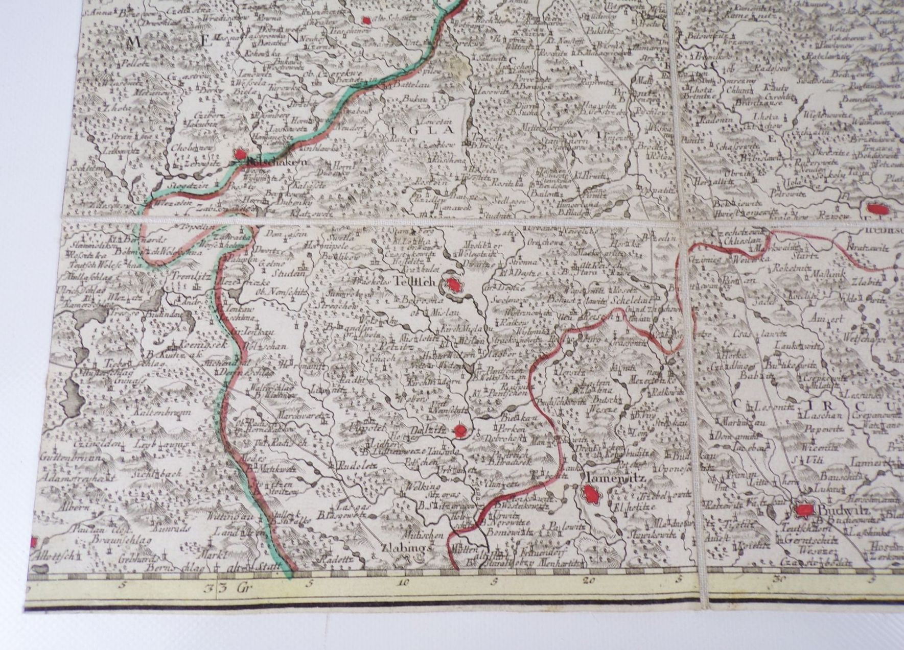 Le Royaume De Boheme 7 Kupferstich Landkarten um 1760 Böhmen