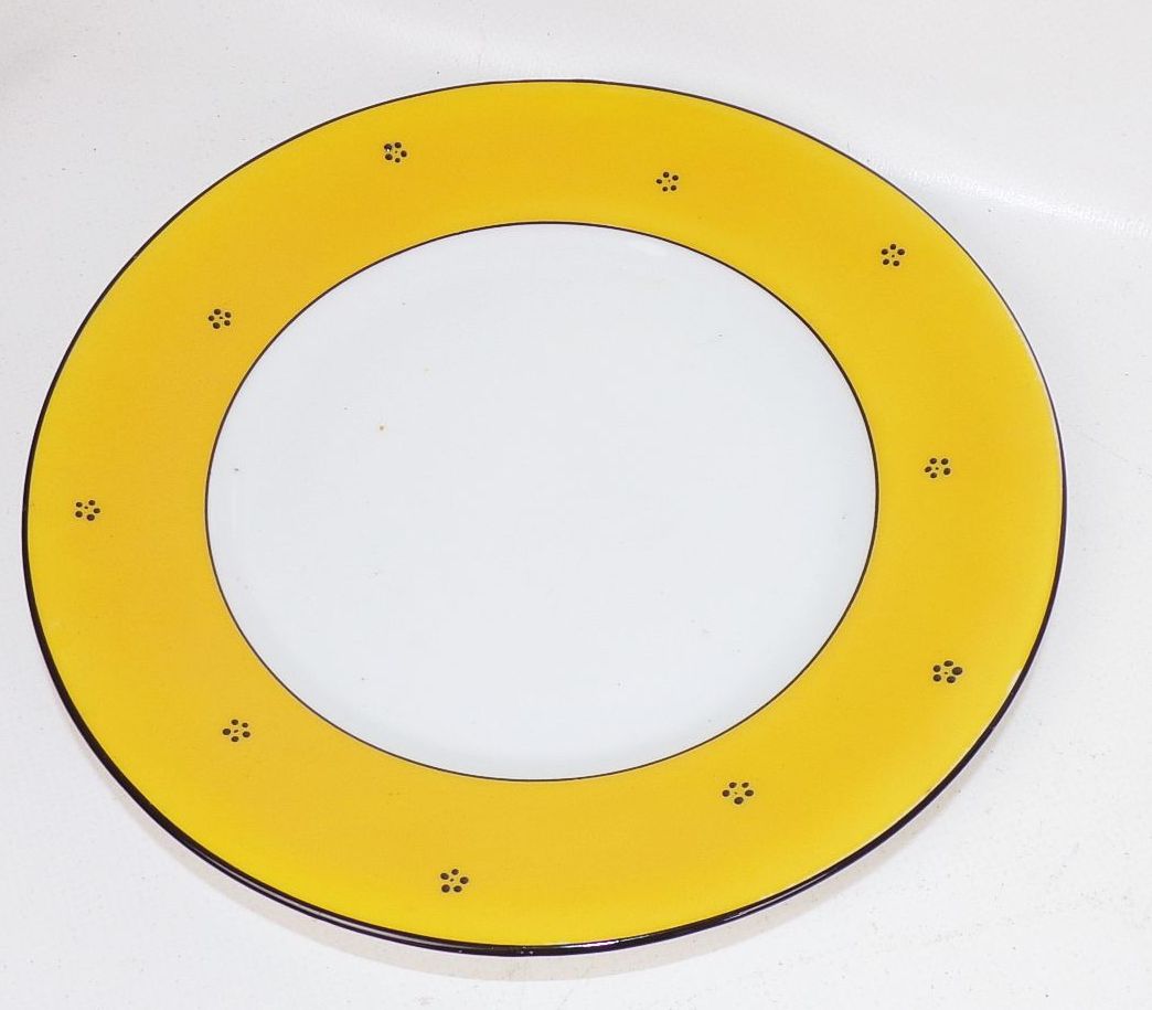 SPM Bavaria Teeservice Art Deco Schwarz Gelb Design Porzellan