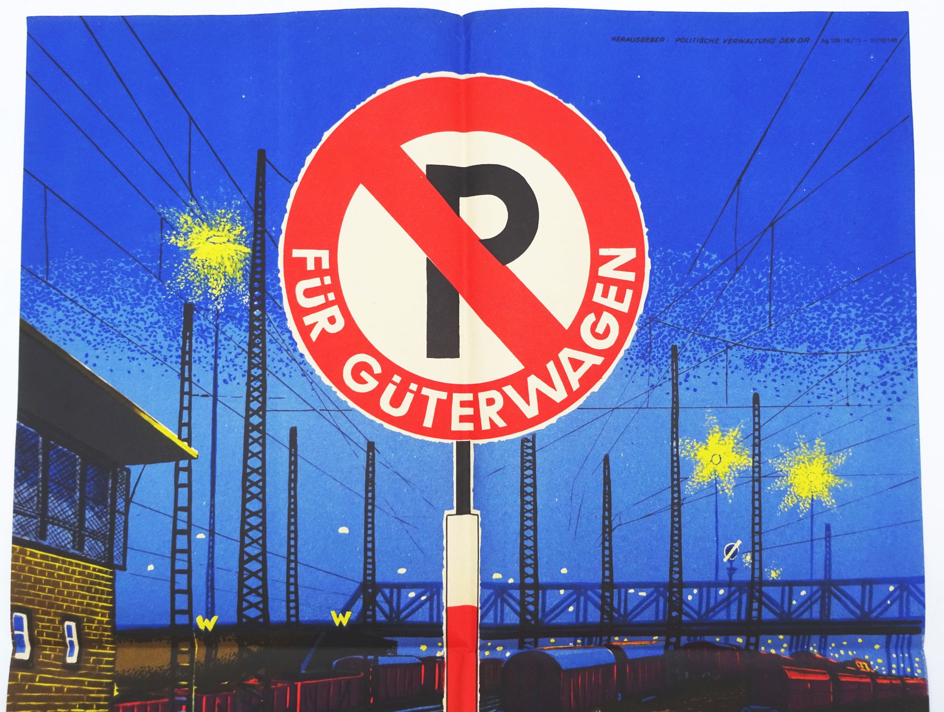 Altes Plakat Eisenbahn Güterwagenumlauf 1971 DDR