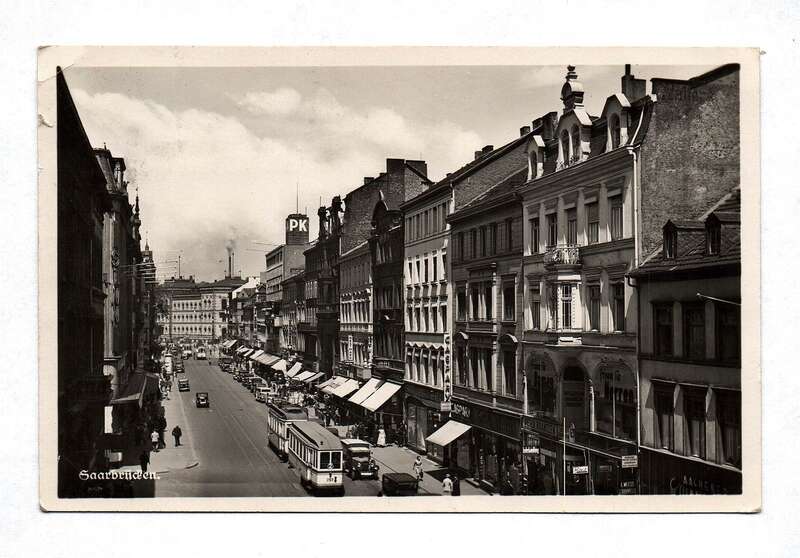 Ak Saarbrücken Bahnhofstraße 1935