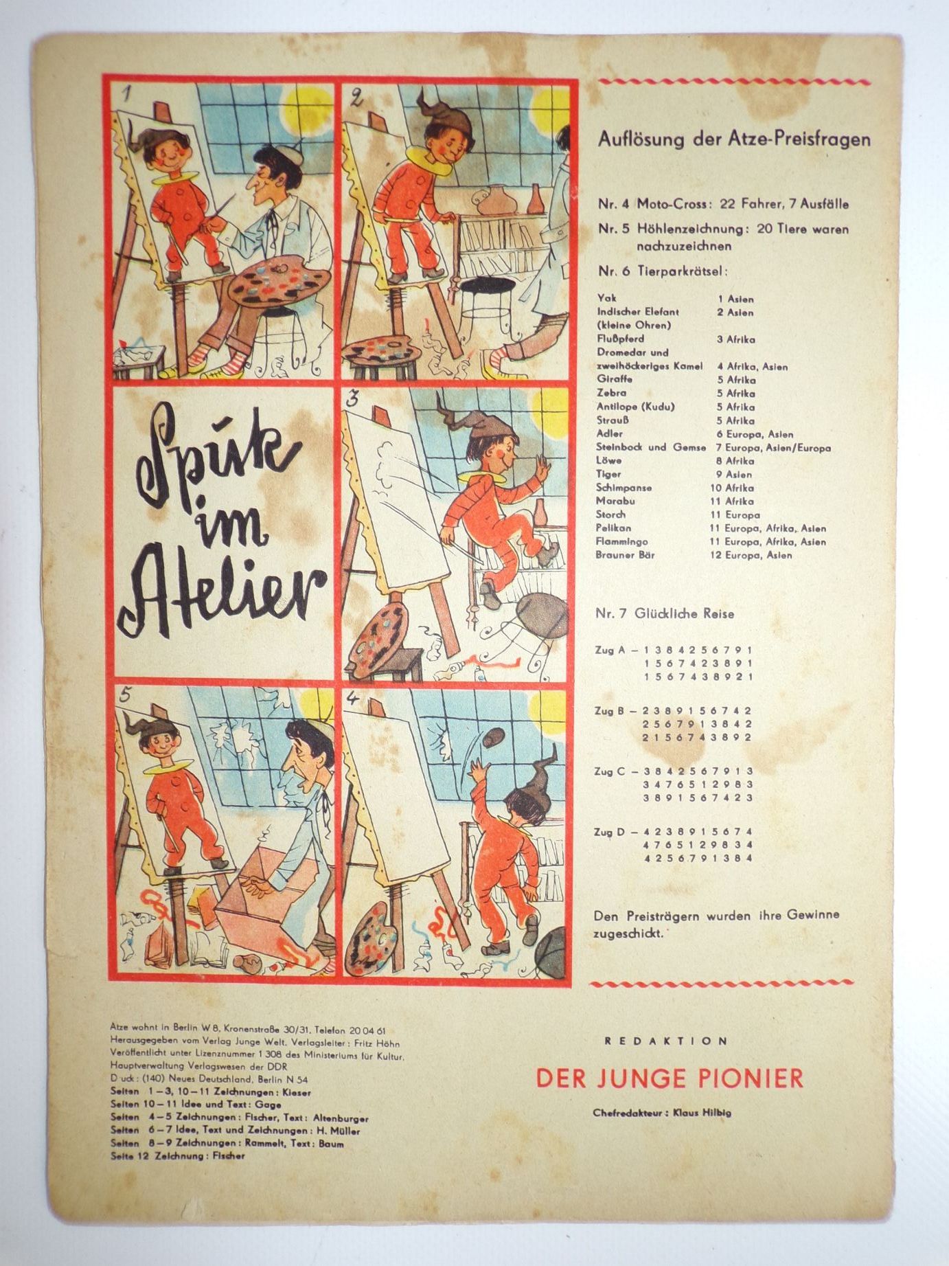 Atze Kinderzeitung 8 von 1957 Scharfrichter auf dem Greifenstein