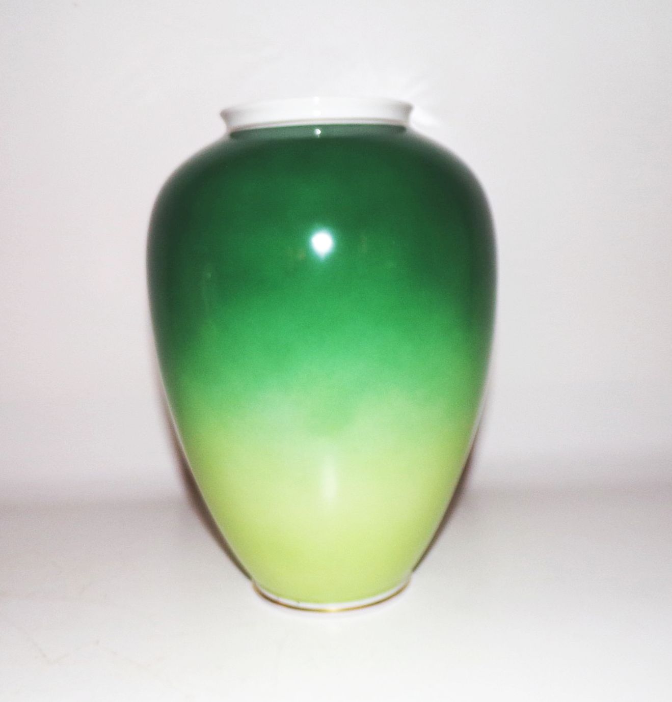 Schaubachkunst Blumenvase Grün Blumen Dekor alte Porzellan Vase