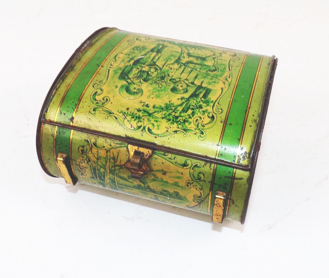 Alte Botanisiertrommel Blechdose lithografiert um 1900