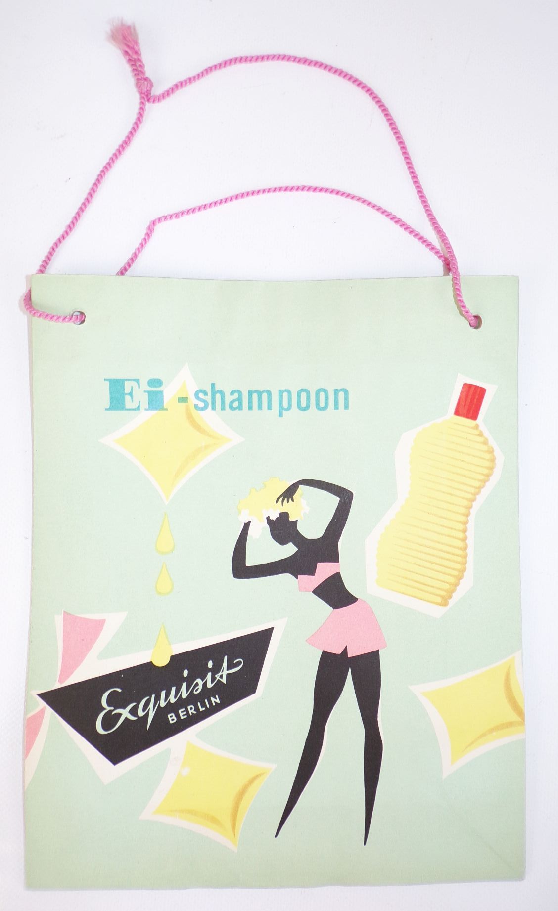 Alte Papiertüte Ei Shampoo Exquisit Berlin DDR 1961 Reklame Sammler 
