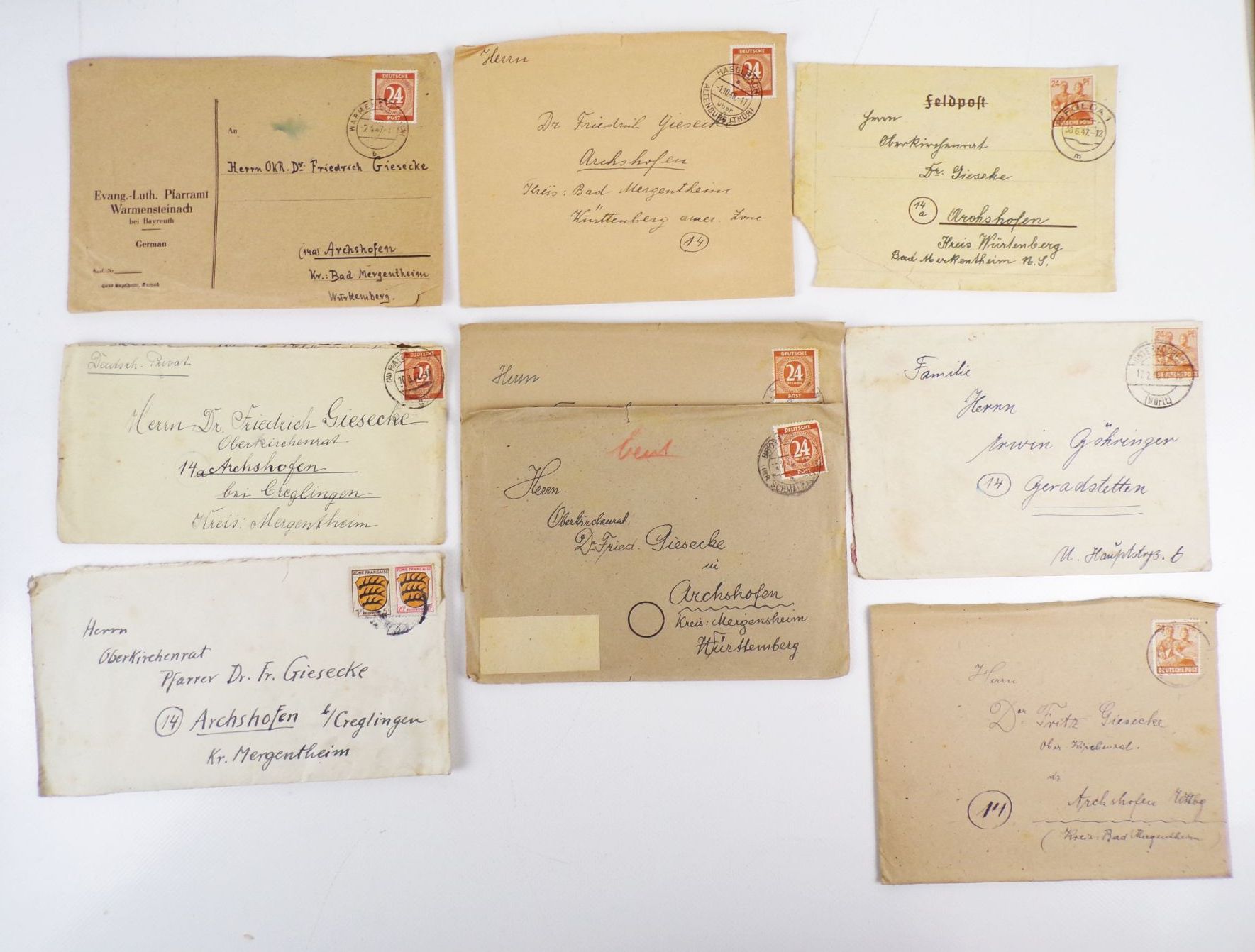 Briefe Ganzsachen Konvolut Alliierte Besatzung 1947 Fundgrube 