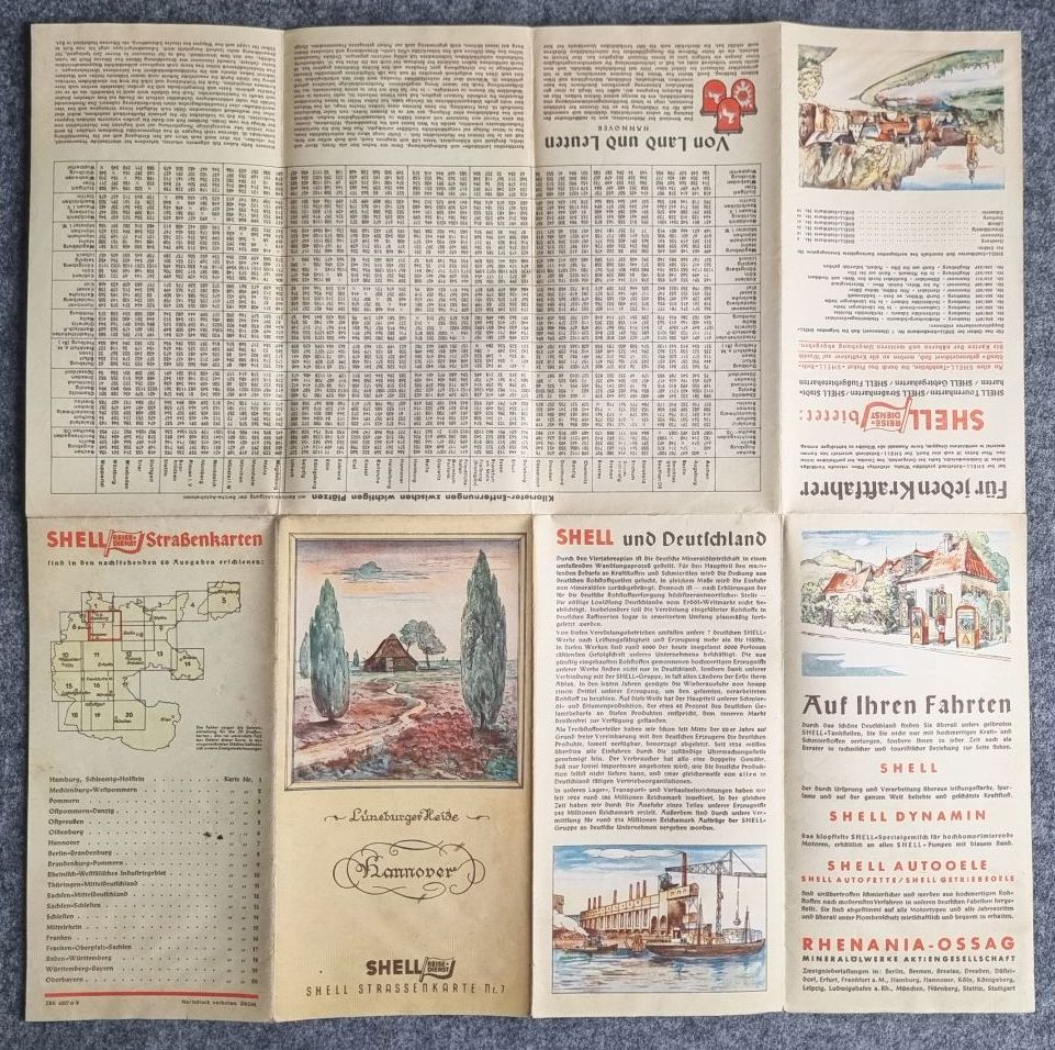 Shell Straßenkarte Nr 7 Lüneburger Heide 1930er Landkarte Hannover Shell Straßenkarte Nr 7 Lüneburger Heide 1930er Landkarte Hannover