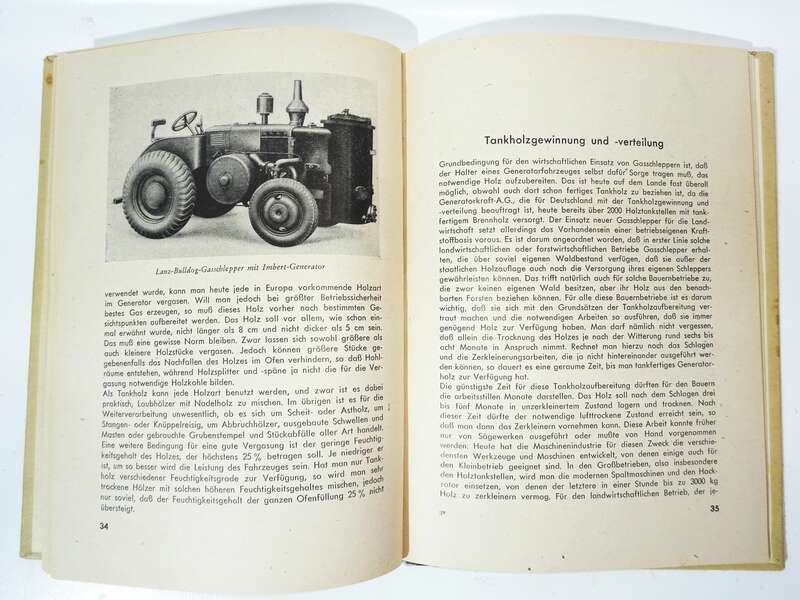 Gas Schlepper für Landwirtschaft Forstwirtschaft Flücht 1943 Traktor Bulldog