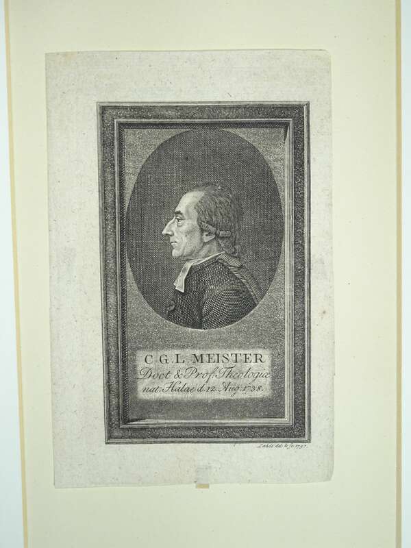 Kupferstich Meister Doktor Professor der Theologie 1797 Lahde 