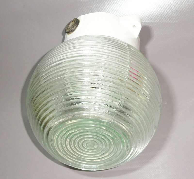 Glaslampe alte Kellerlampe Industriedesign E27 Lampe Glas Porzellan 