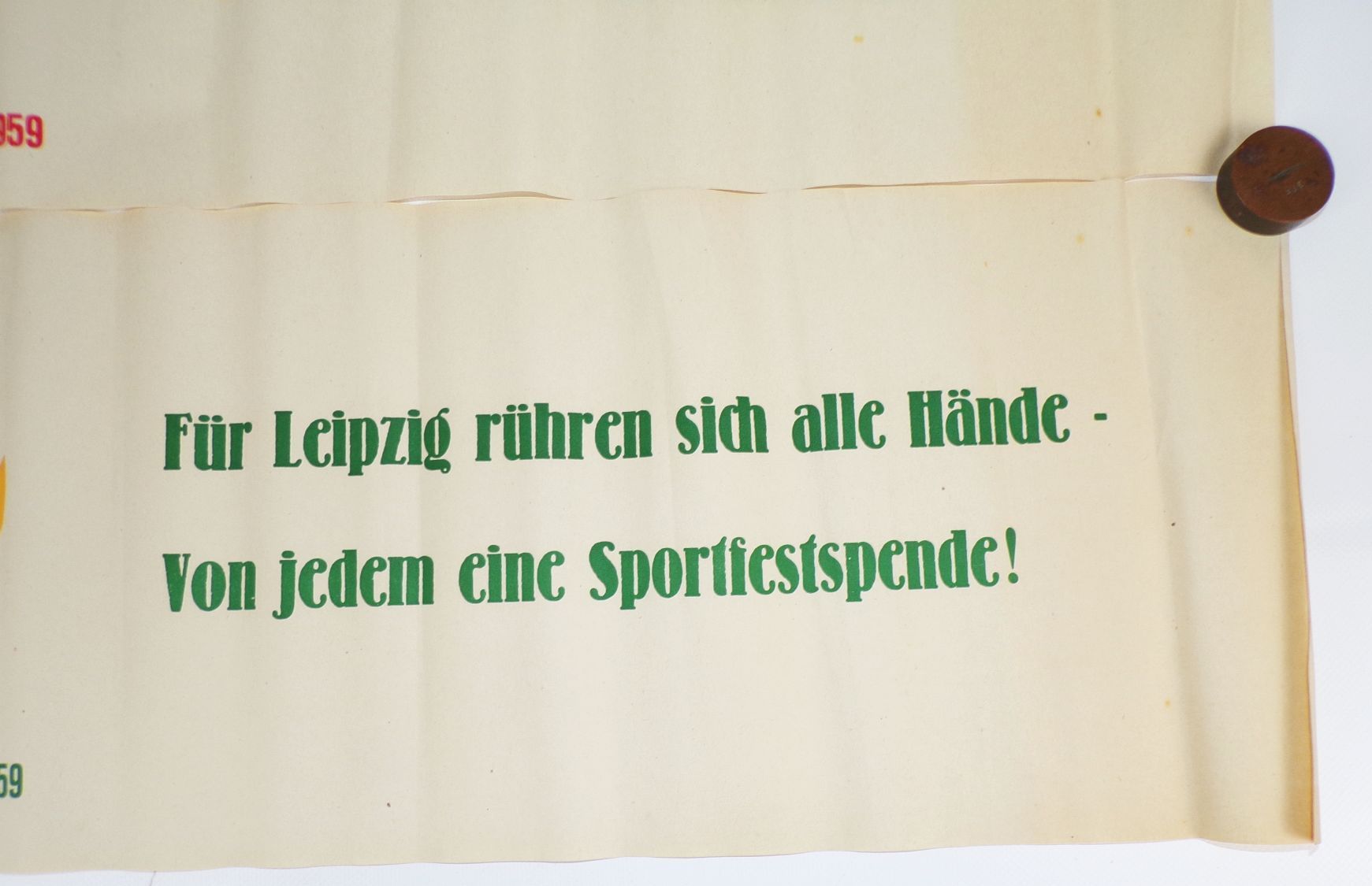 Alte Plakate III Deutsches Sport u Turnfest Leipzig 1959 DTSB 2 Stück Banner