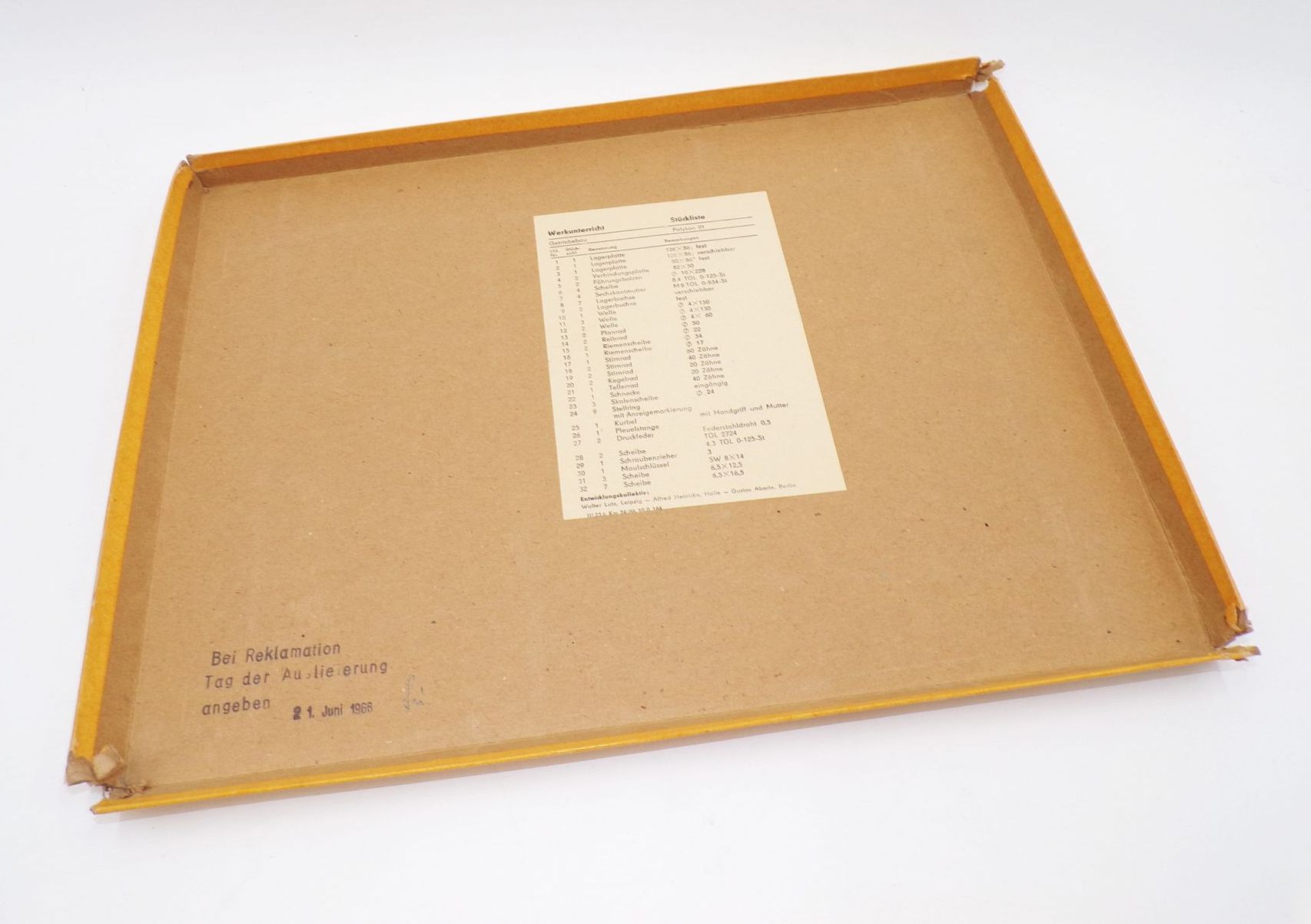 Polykon 01 Getriebebaukasten für den Werkunterricht der Klasse 4 bis 6 DDR