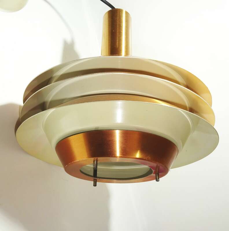 Alte Kupfer Deckenlampe copper Mid Century Vintage Lampe