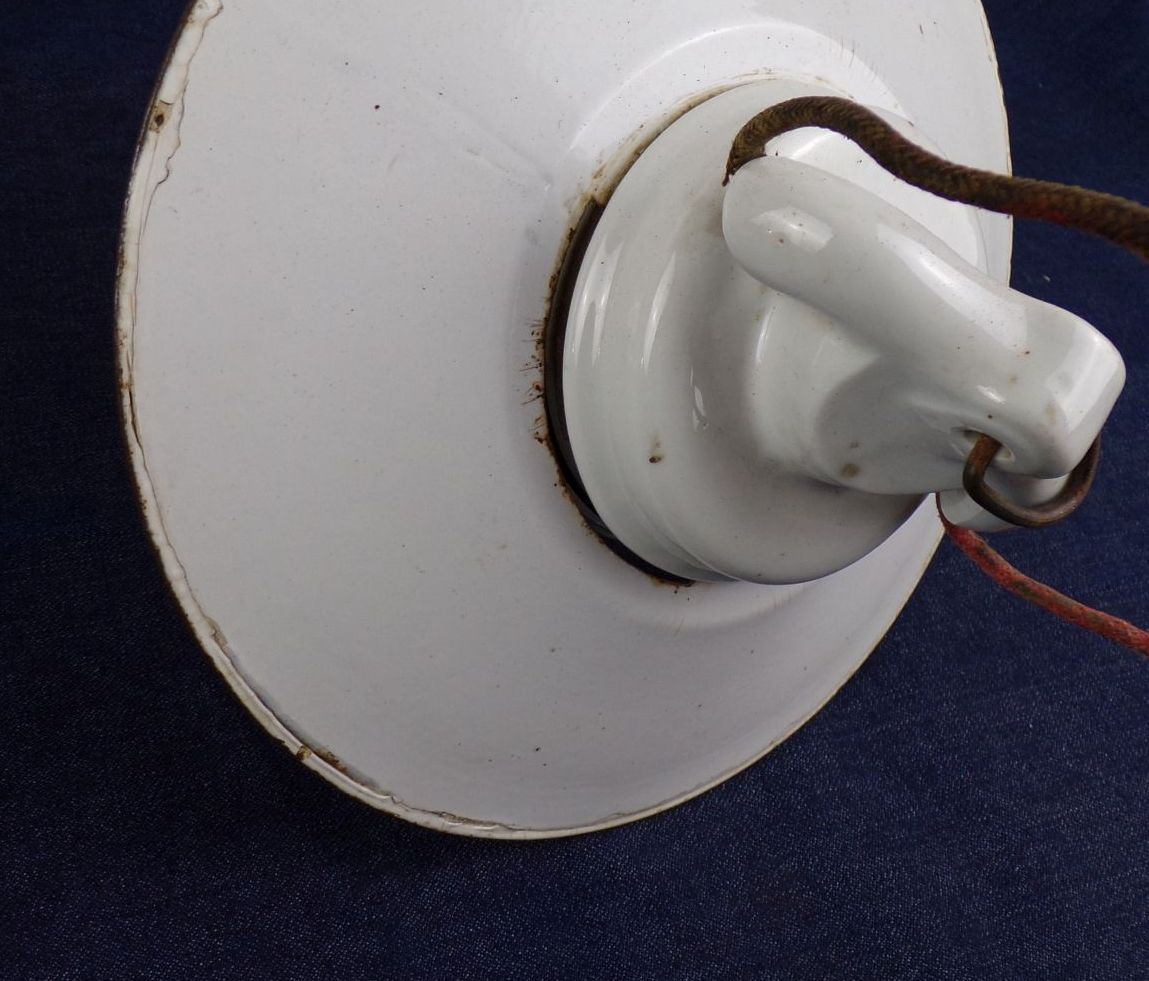 Alte Deckenleuchte Emaille Weiß E27 Glaskolben Loft Industrie Design Alte Deckenleuchte Emaille Weiß E27 Glaskolben Loft Industrie Design