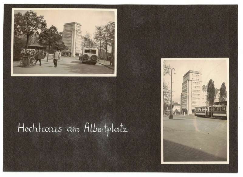 Albumseite 2 Foto Dresden Hochhaus Straßenbahn 1930er 