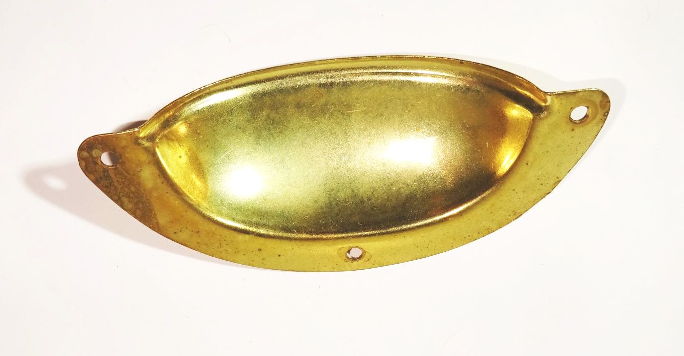 Schalengriff Schalengriff Messingfarben Möbelbeschlag Schubladengriff DDR vintage