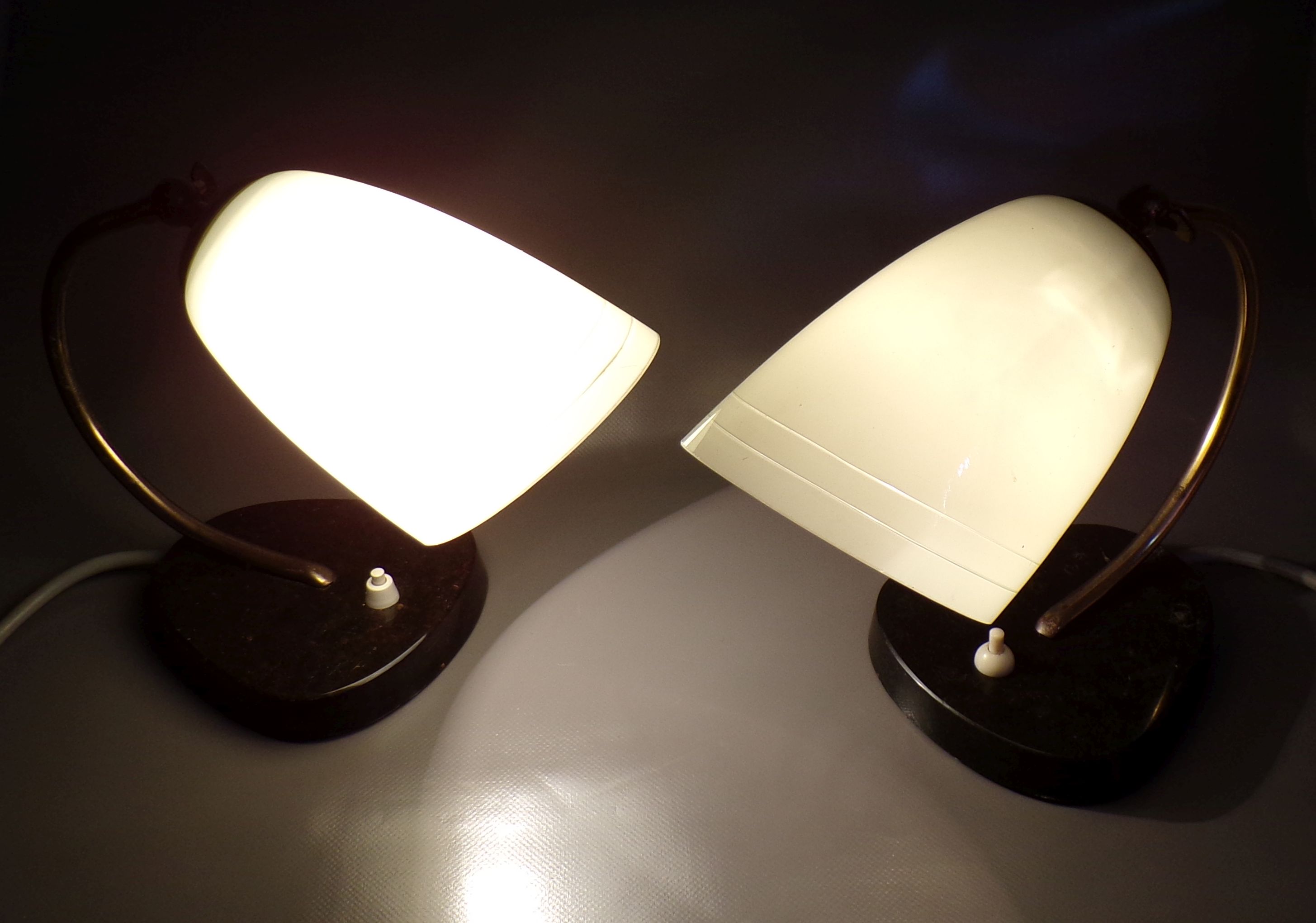Alte Nachttischlampen Paar Tütenlampe Tischleuchte E27 Glas Lampe 