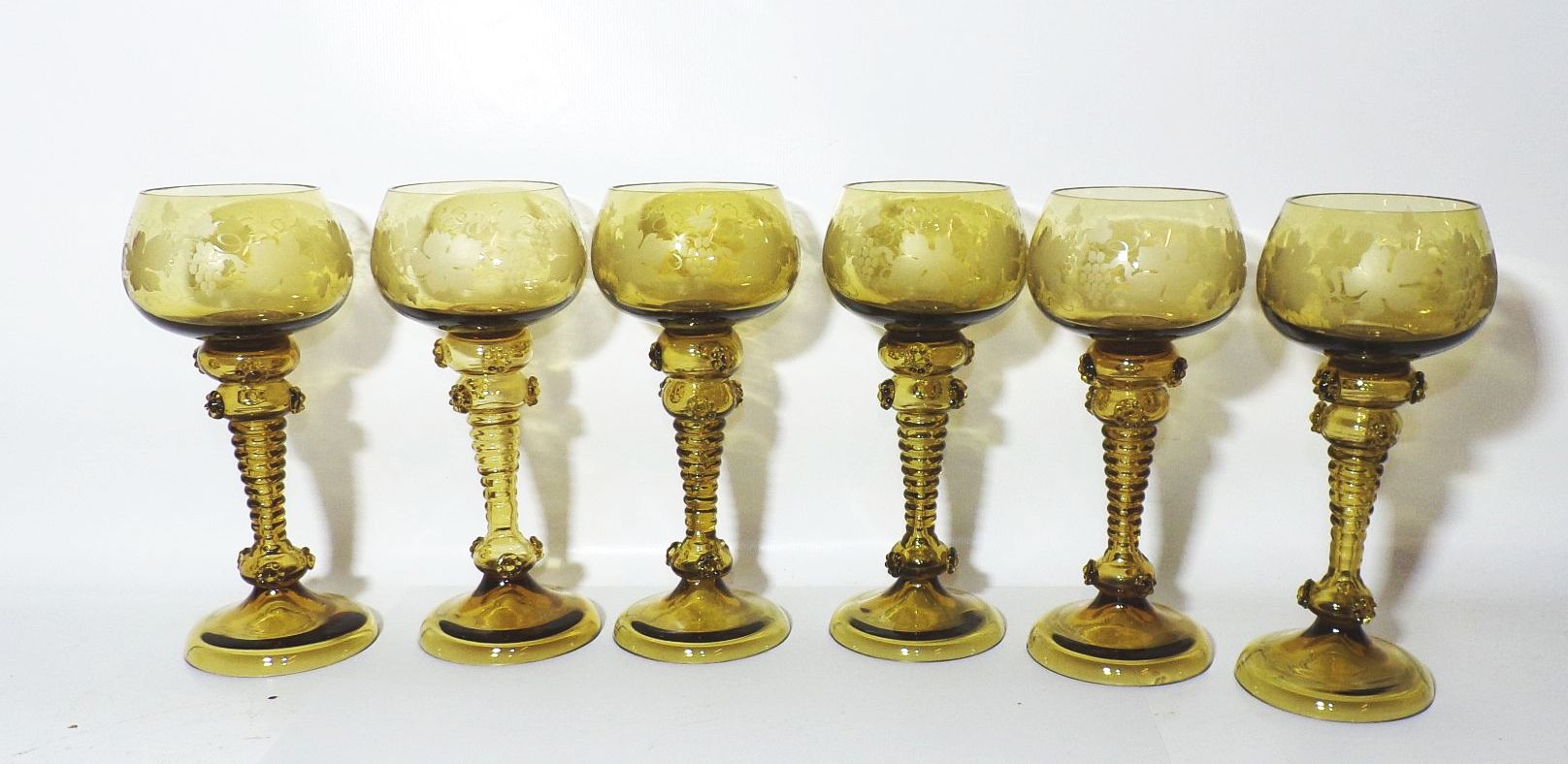 6 alte schöne Weingläser Lauscha Weinglas 