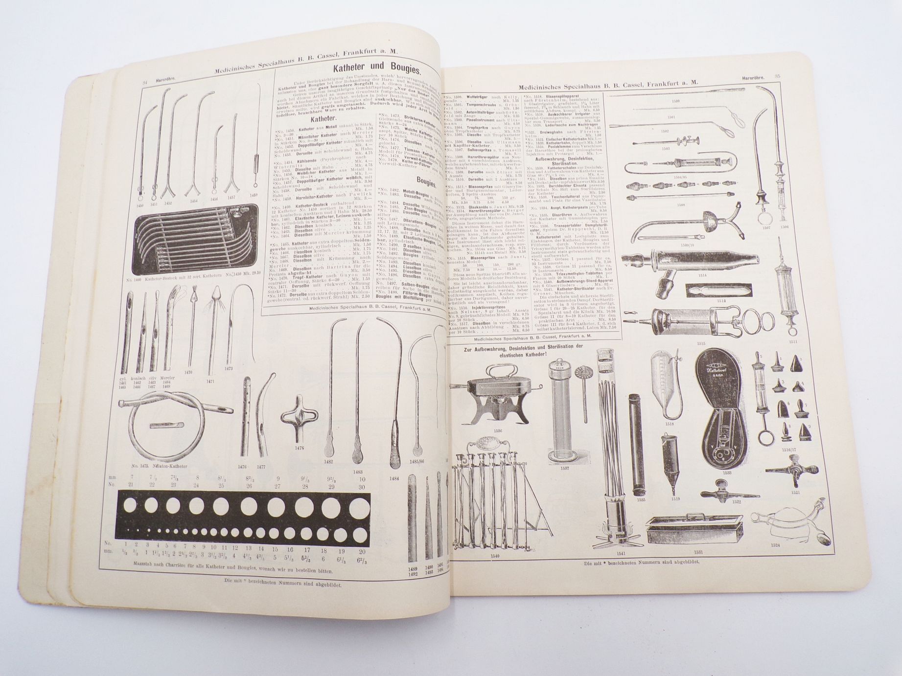 Alter Katalog Medizinisches Spezialhaus Cassel Frankfurt um 1900 Chirurgie