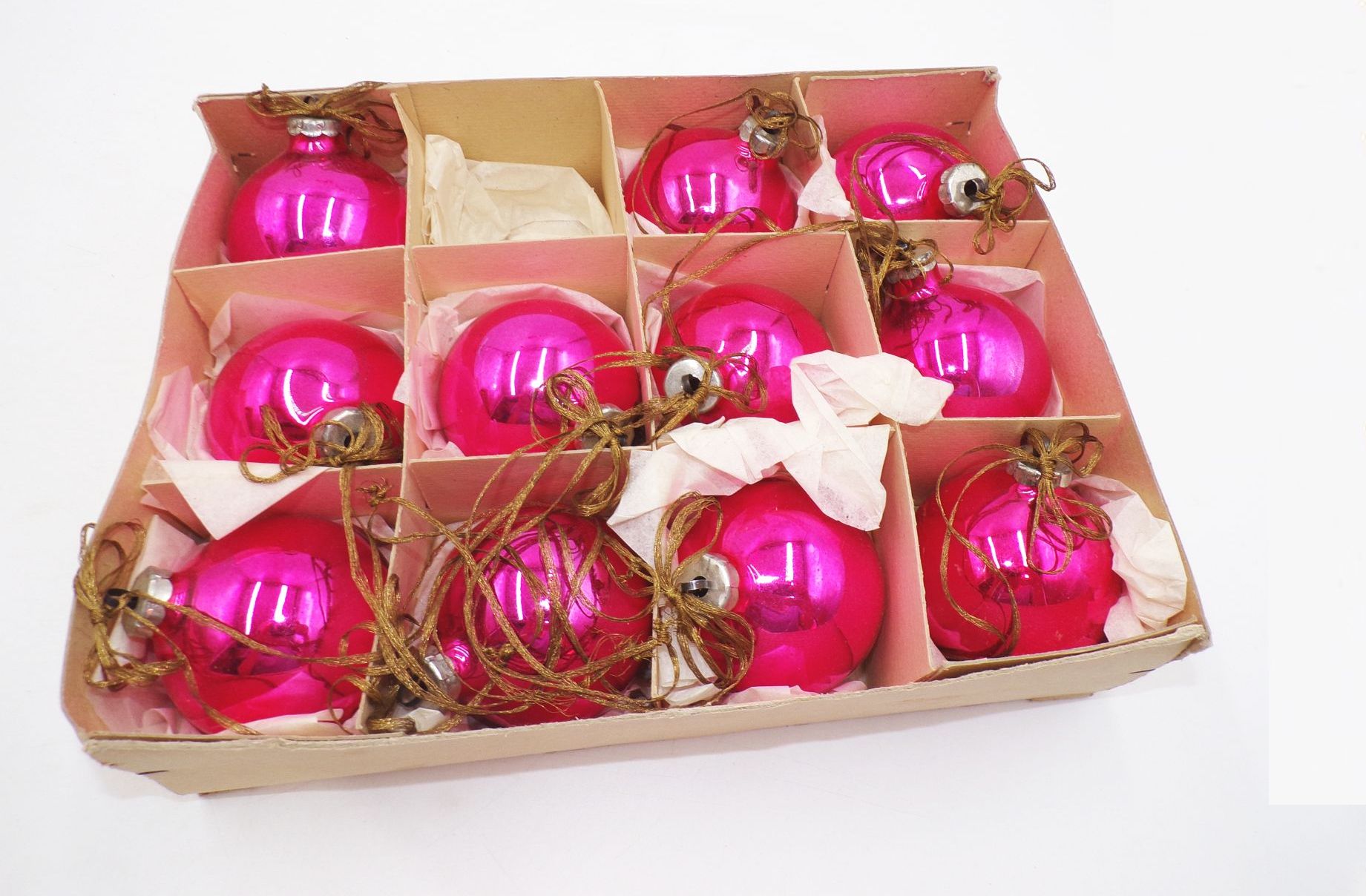 Alter Baumschmuck CBS rosa Christbaumschmuck 11 Kugeln Alter Baumschmuck CBS rosa Christbaumschmuck 11 Kugeln