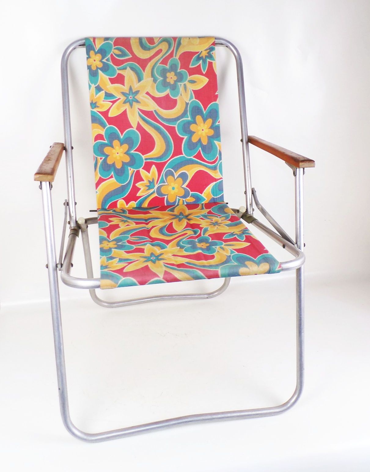 Alter Campingstuhl Klappstuhl 70er Jahre Stoff DDR Retro Look 