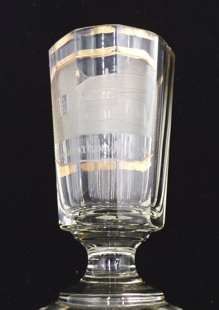 Altes Andenkenglas Restauration Oybin Oberlausitz um 1900