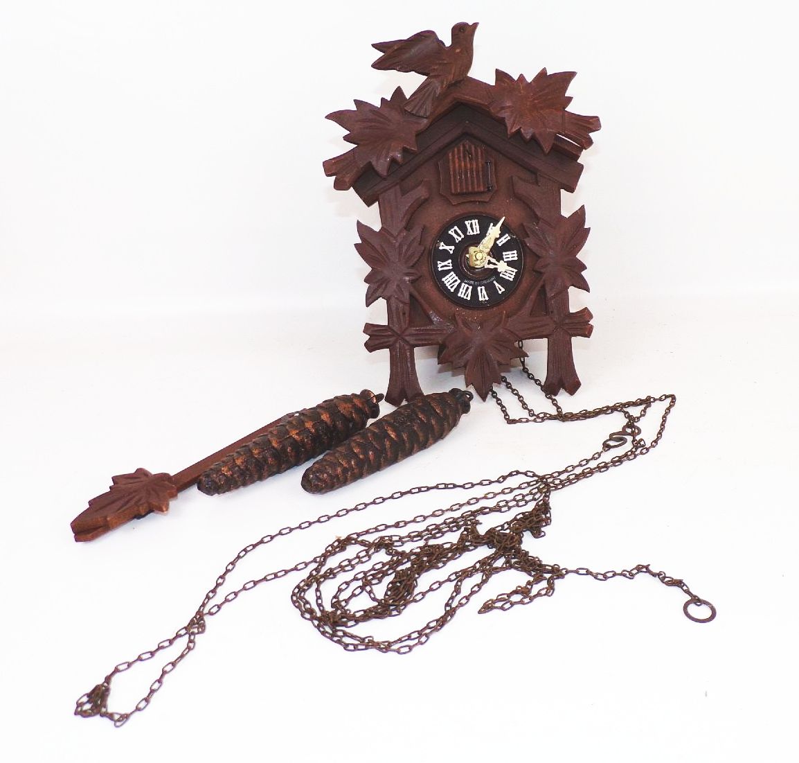 Alte Kuckucksuhr Holz Wanduhr Uhrengewicht Deko