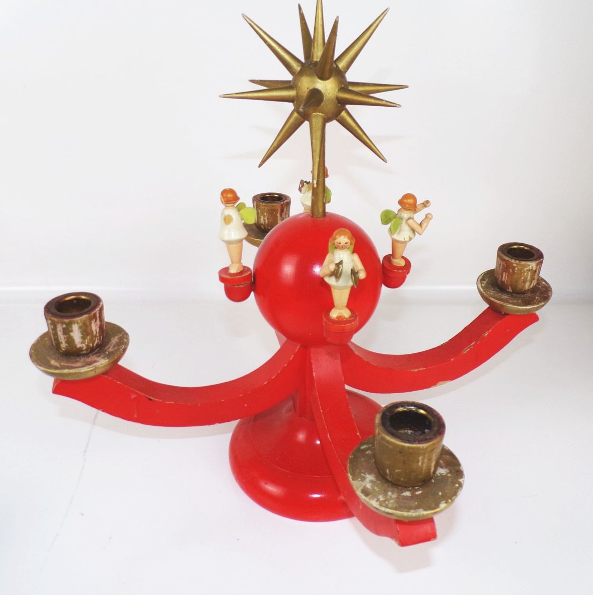 Dregeno Adventsleuchter Kerzenhalter Engel DDR Erzgebirge