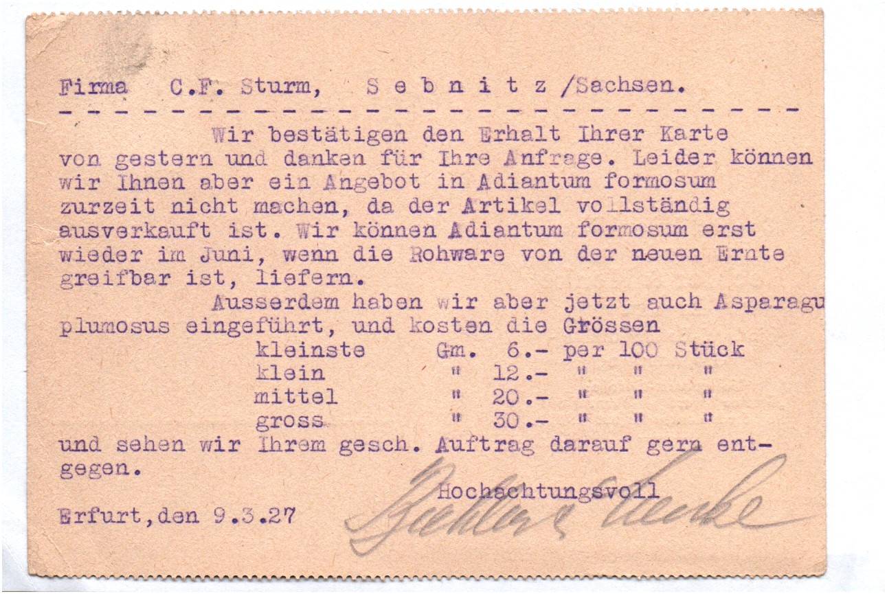 Alte Postkarte Bechler u Menke Erfurt 1927 Binderei Bedarf Alte Postkarte Bechler u Menke Erfurt 1927 Binderei Bedarf
