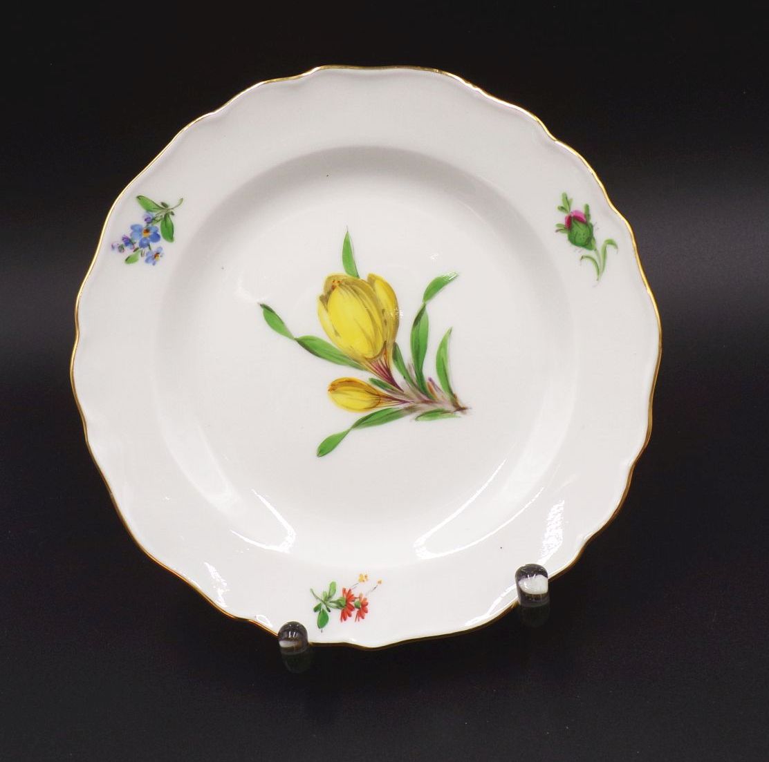 Altes Meissen Porzellan Gedeck 3teilig gelbes Krokus Altes Meissen Porzellan Gedeck 3teilig gelbes Krokus