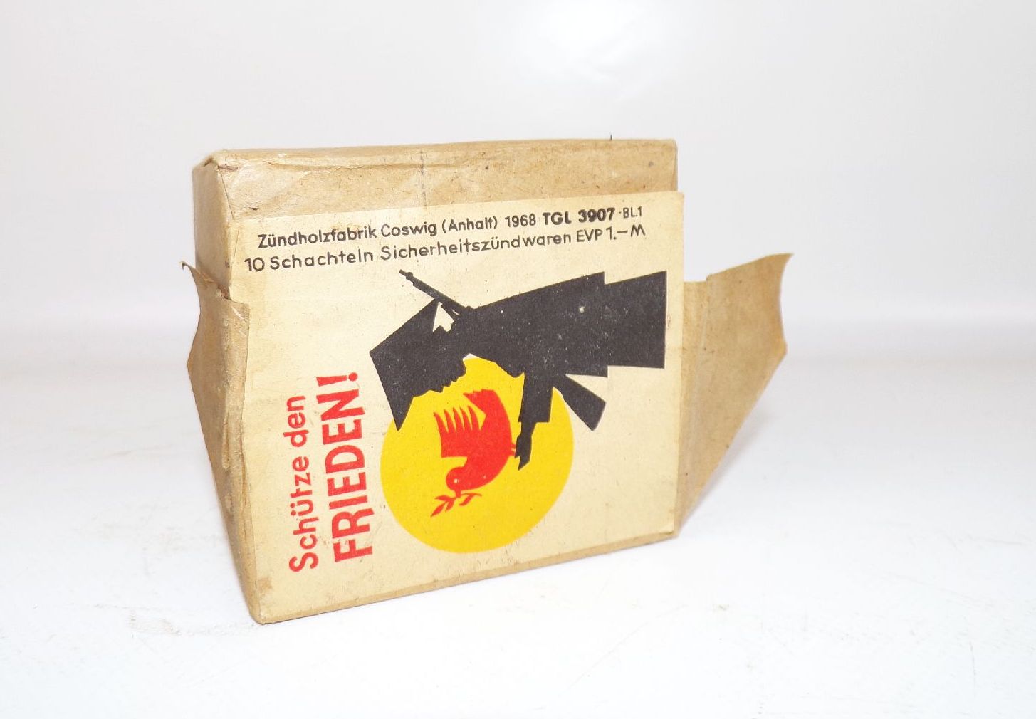 Packung Streichhölzer DDR Zündholzfabrik Coswig Anhalt 10er OVP Frieden Vietnam