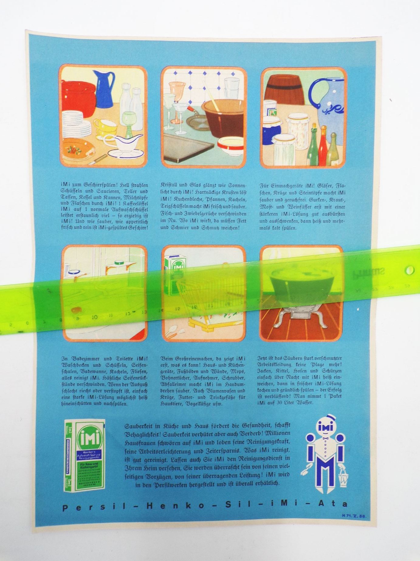Alte Persil Imi Henko Waschmittel Reklame Prospekt 1938 Papierwerbung