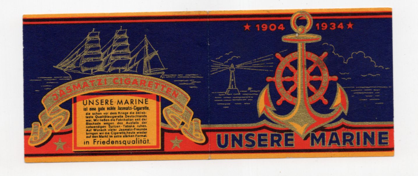 Sammelbilder Tauschkarte Unsere Marine 1934 Jasmatzi Cigaretten 