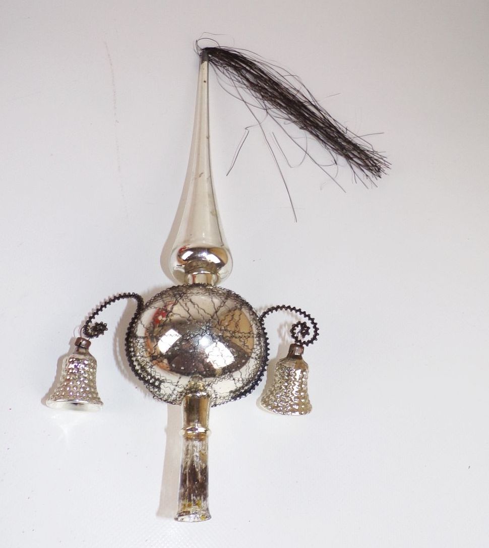 Alte Christbaumspitze Glas wohl Lauscha Glocken Antik Alte Christbaumspitze Glas wohl Lauscha Glocken Antik