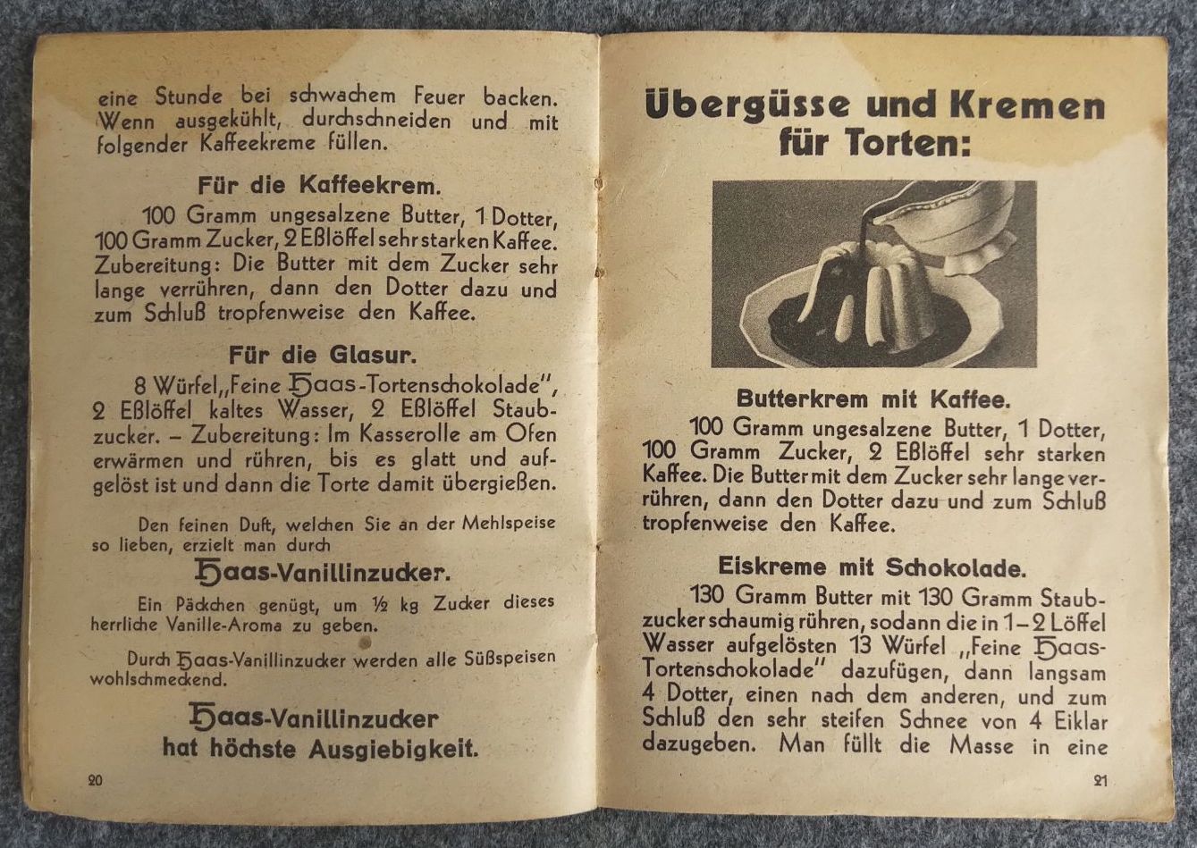 Haas Kochbuch 1939 Torten und Backwaren | 23163
